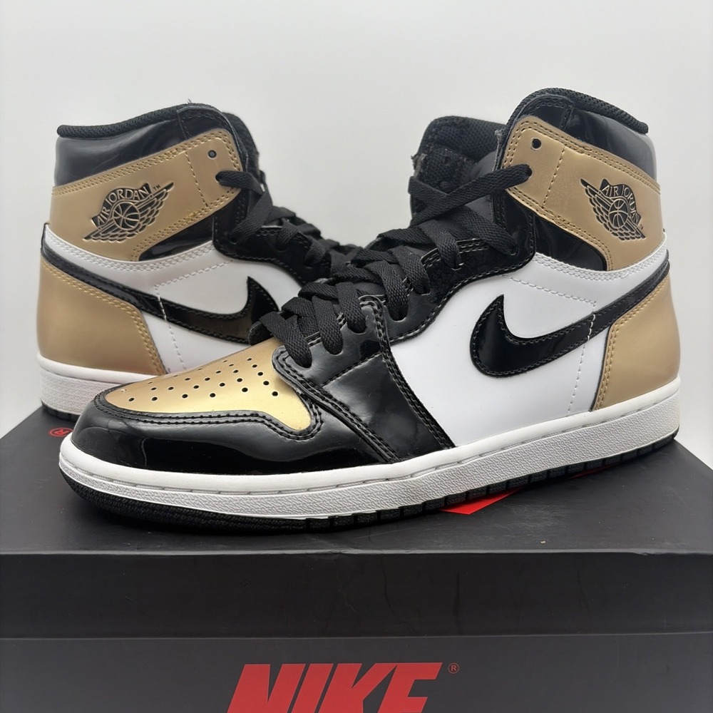 Size 9 - Air Jordan 1 Retro OG NRG High Gold Toe (861428-007) - Picture 6 of 10